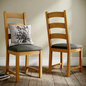 KD 1191 : Ghế 3 Nan Ngang Gỗ Sồi - Mặt Ghế Nệm